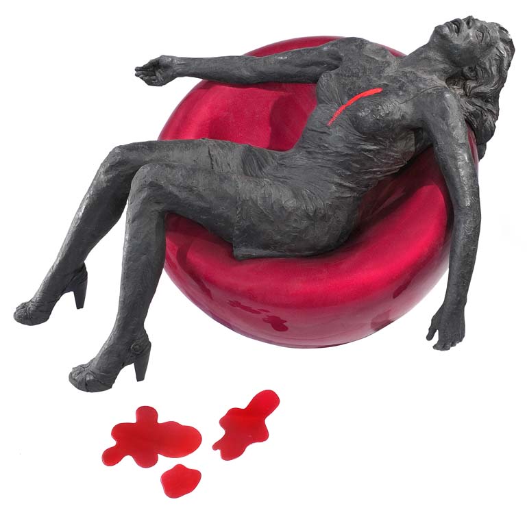 mujer muerta-escultura contemporanea-disponible